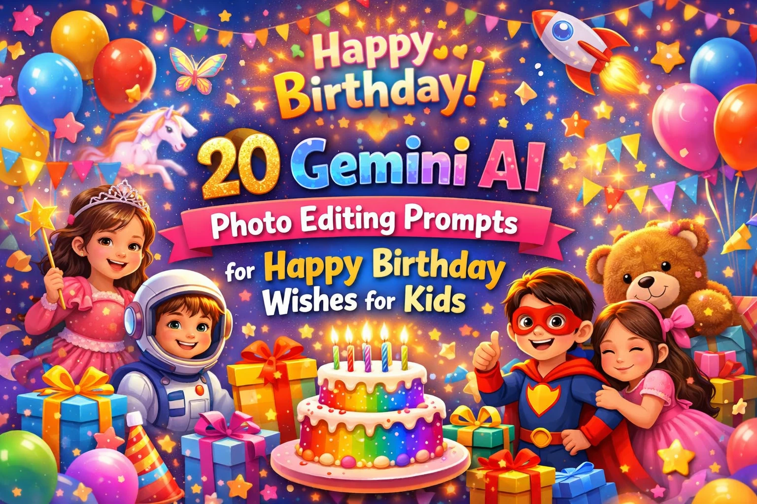 20 Gemini AI Photo Editing Prompts for Happy Birthday Wishes for Kids