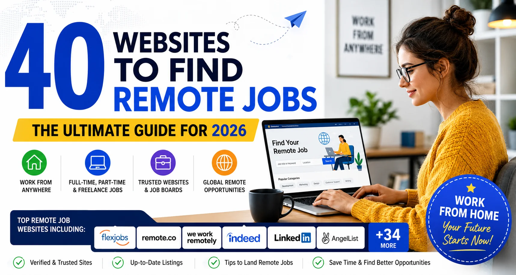 40 Websites to Find Remote Jobs in 2026 – Best Work From Home Job Sites