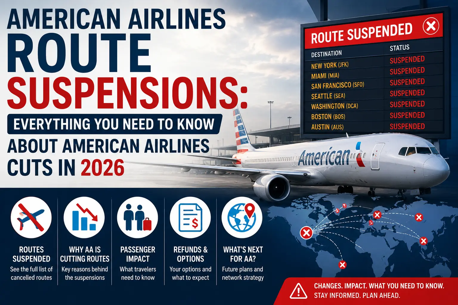 American Airlines Route Suspensions: Everything You Need to Know About American Airlines Cuts in 2026