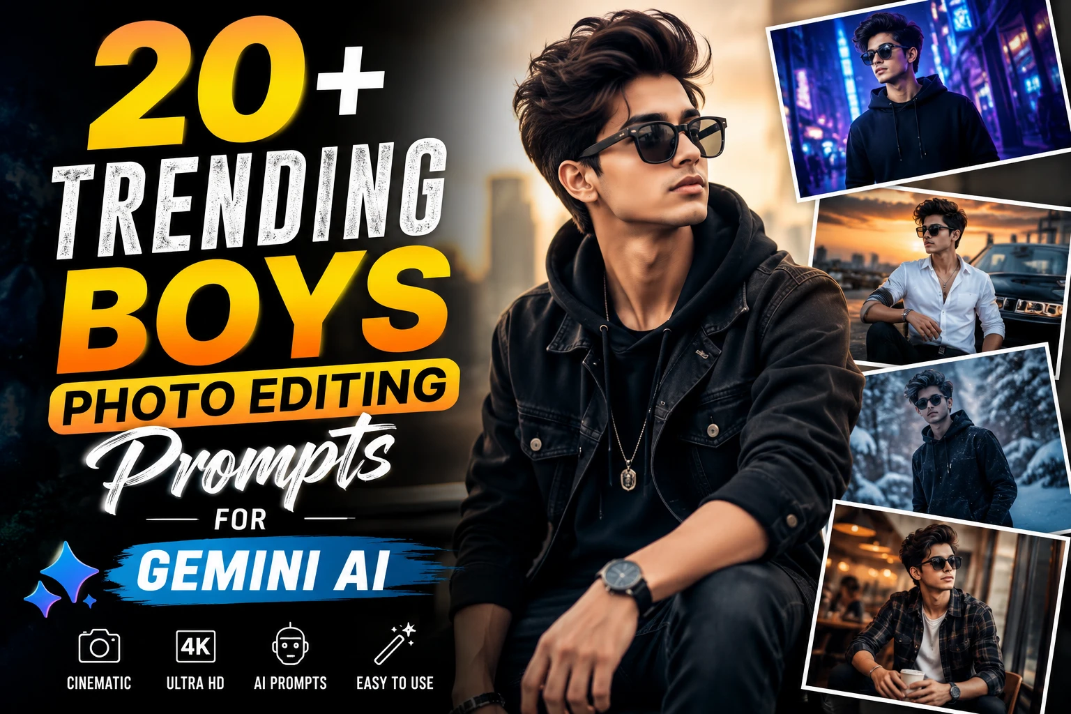 Trending Boys Photo Editing Prompts for Gemini AI (2026) – Copy & Paste
