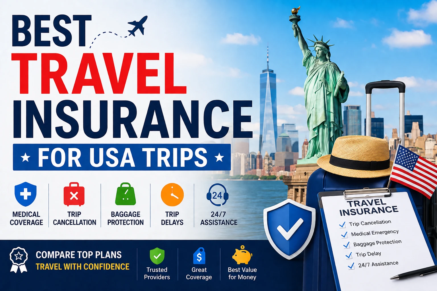 Best Travel Insurance for USA Trips (2026) – Compare Top Plans & Save