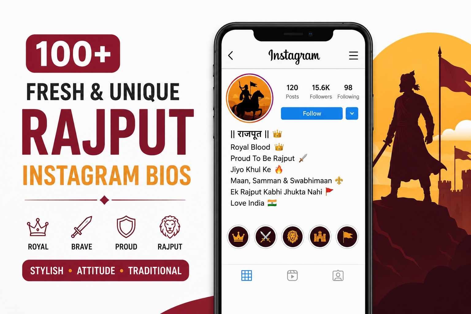 Rajput Instagram Bio Ideas – 100+ Stylish & Unique Bios