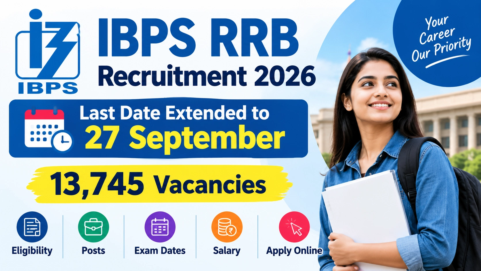 IBPS RRB Recruitment 2026: 13,745 Vacancies & Last Date