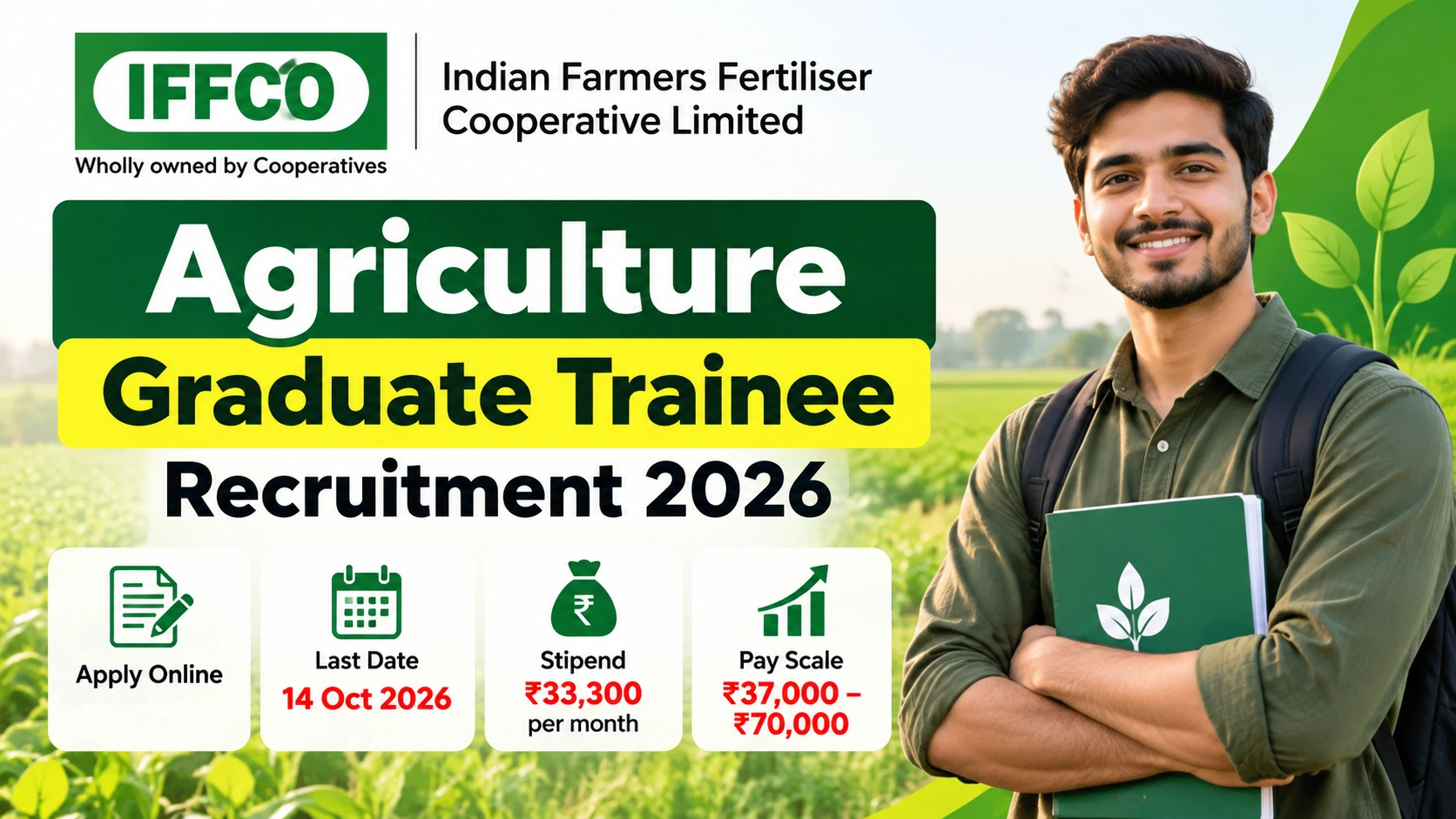 Agriculture Graduate Trainee, IFFCO AGT Recruitment 2026, IFFCO Jobs 2026, BSc Agriculture Jobs, Agriculture Jobs 2026, IFFCO Recruitment, Government Jobs 2026